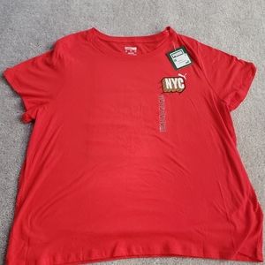 Puma Women's NYC Christmas Logo Red T-Shirt Size XXL